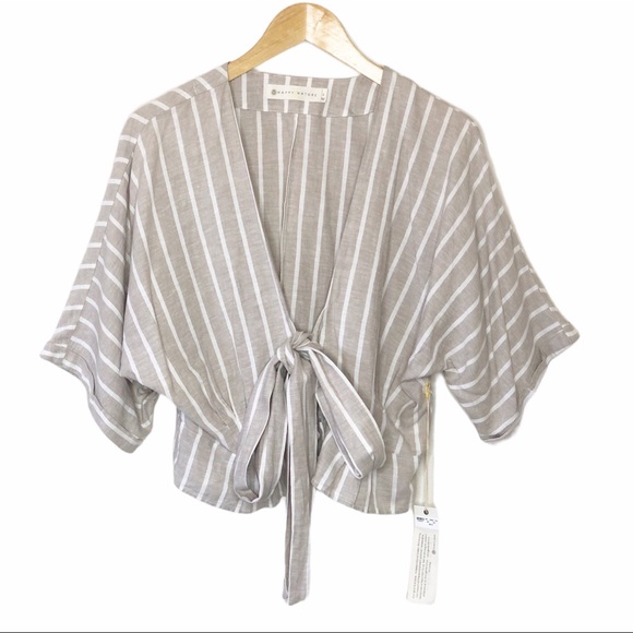 HappyxNature Set Serene Beige Striped Top & Skirt Size L/14 - Picture 3 of 7